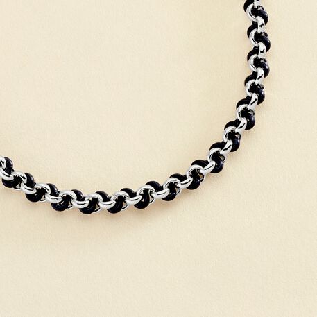 Collier mi-long TWIGGY - Argenté / bleu foncé  - Colliers  | Agatha