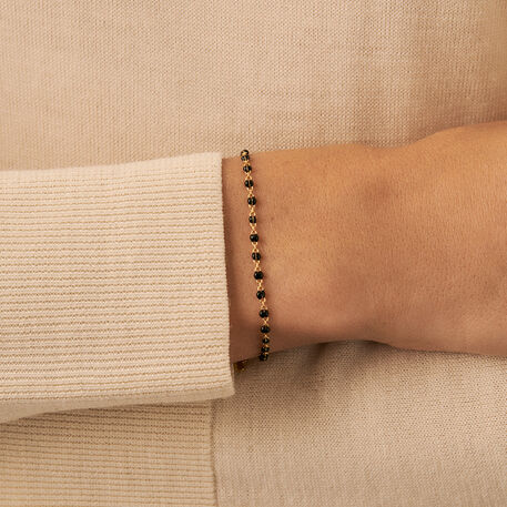 Bracelet souple SMARTY - Noir / Doré - Bracelets  | Agatha