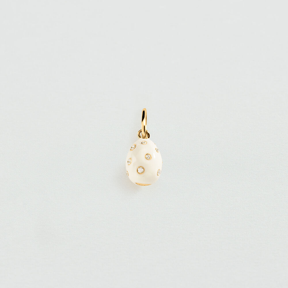 Pendentif OEUF PAVE - Cristal / Blanc - Bijoux  | Agatha