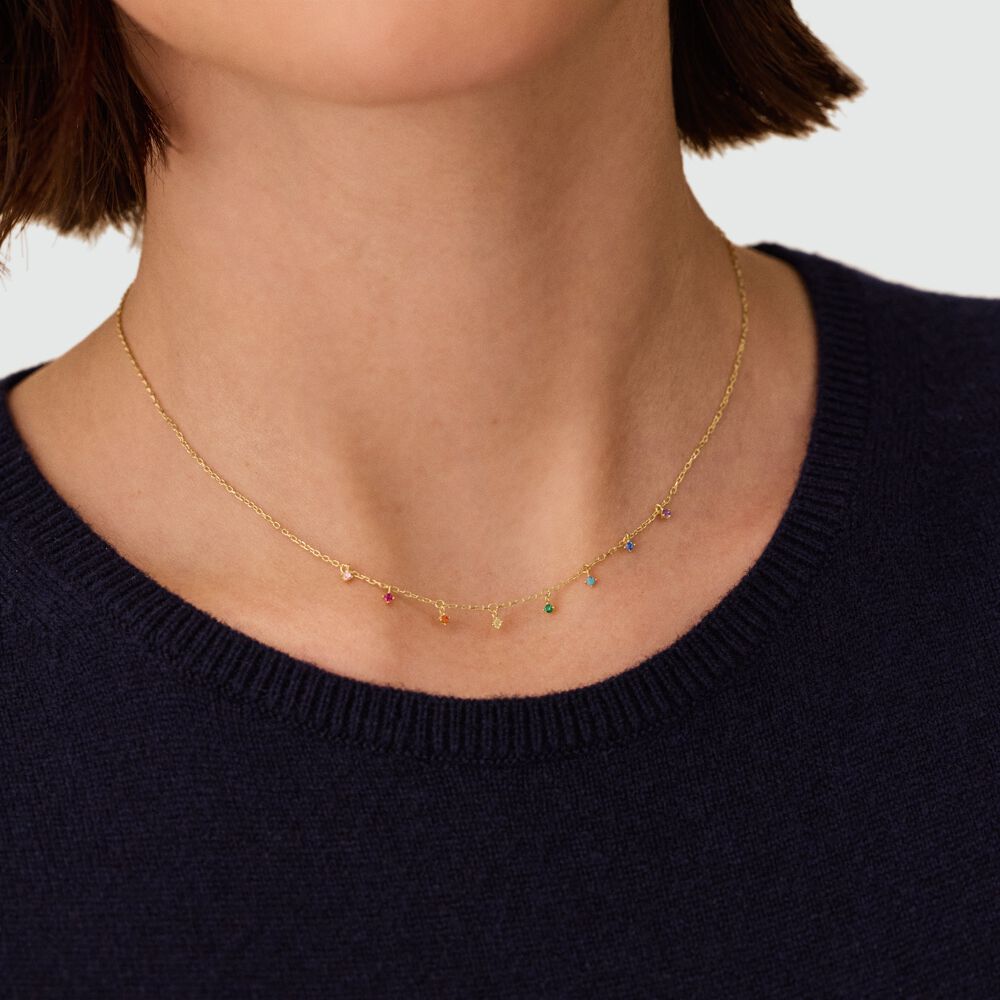 Collier ras du cou IRIS - Multicolore / Doré - Colliers fantaisie  | Agatha Collier ras du cou IRIS - Multicolore / Doré - Colliers fantaisie  | Agatha