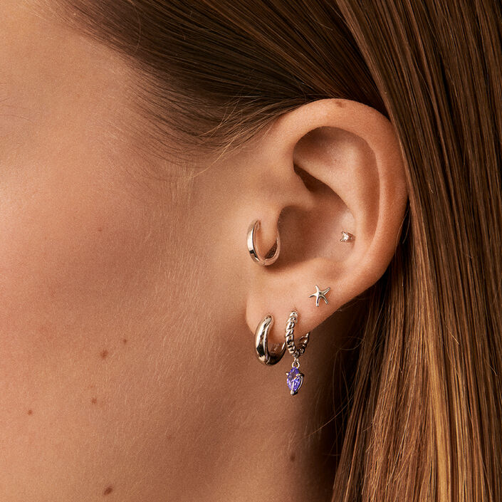 Piercing puce ESTREMAR - Argenté - Piercings  | Agatha