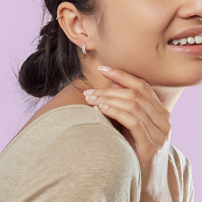 Piercing créole TRIO - Cristal / Argenté - Piercings  | Agatha