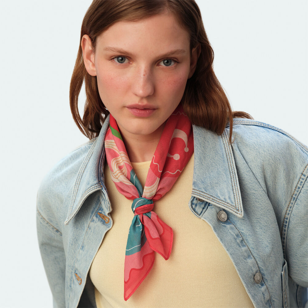 Foulard PANGEA - Rose / Bleu  - Lookbooks nouveaut&eacute;s  | Agatha