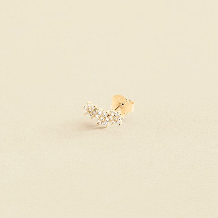 Piercing puce TRIOFLOR - Cristal / Doré - Piercings  | Agatha