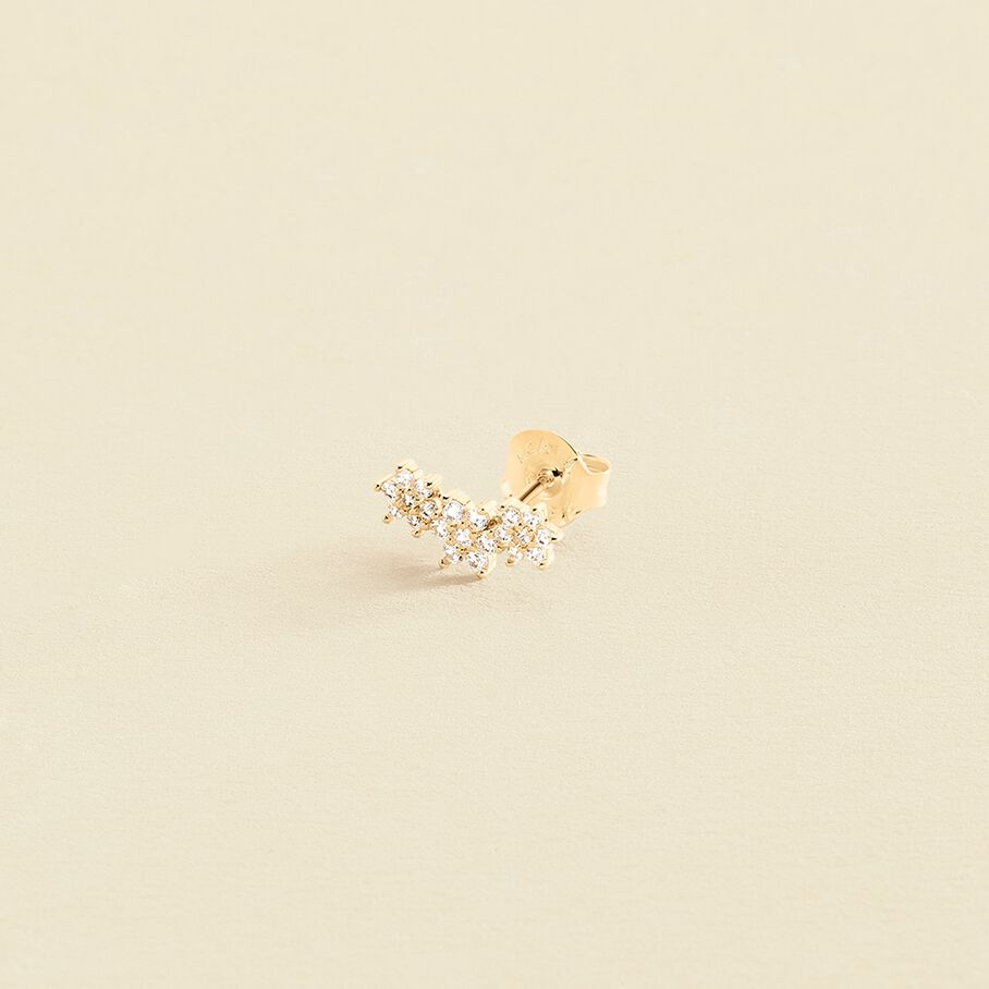 Piercing puce TRIOFLOR - Cristal / Doré - Piercings  | Agatha