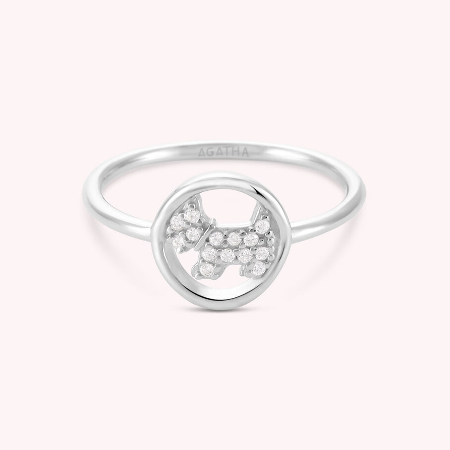 Bague fine PIBLACK - Cristal / Argenté - Bagues  | Agatha