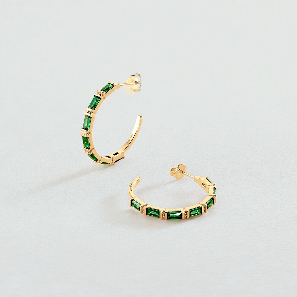 Cr&eacute;oles LUCILLE - Vert / Dor&eacute; - Boucles d'oreilles fantaisies  | Agatha