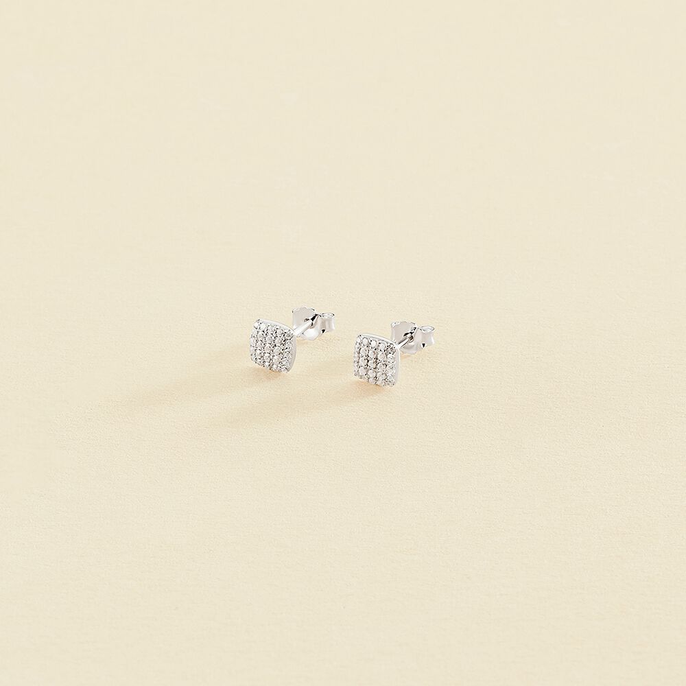 Boucles d'oreilles puces GLORIA - Cristal / Argenté - Boucles d'oreilles puces  | Agatha