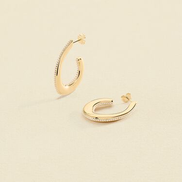 Créoles GEMINI - Cristal / Doré - Boucles d'oreilles  | Agatha