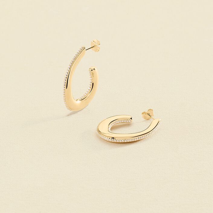 Créoles GEMINI - Cristal / Doré - Boucles d'oreilles  | Agatha