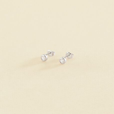 Boucles d'oreilles puces BRILLANT - Cristal / Argenté - Boucles d'oreilles puces  | Agatha