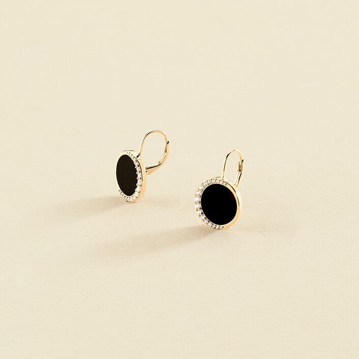 Boucles d'oreilles pendantes MOONONYX - Onyx - Boucles d'oreilles  | Agatha