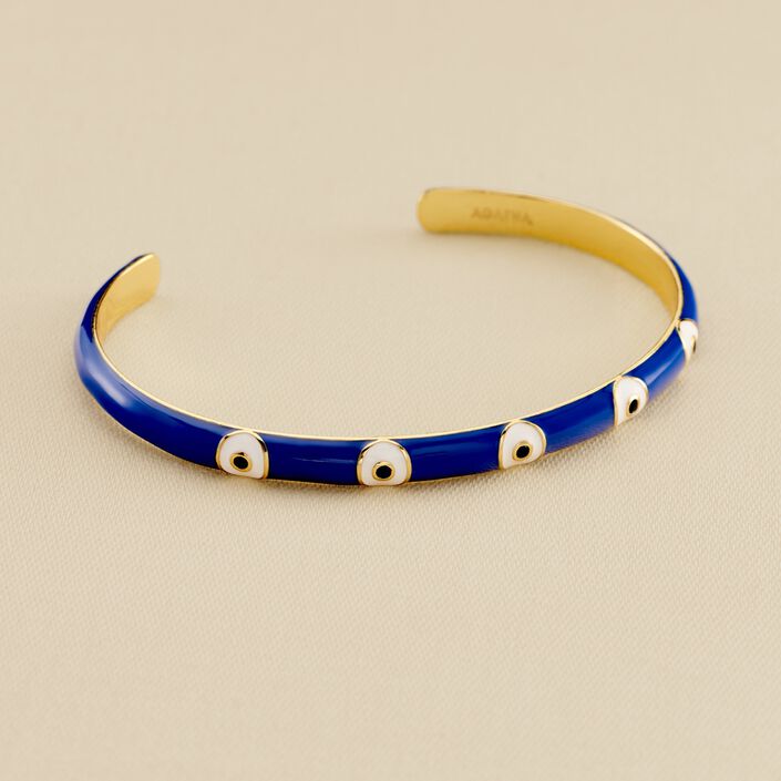 Jonc CYCLADES - Bleu / Doré - Bracelets  | Agatha