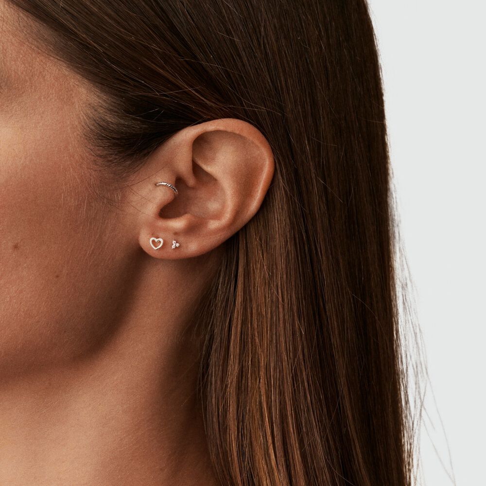 Piercing puce MINPUNTA - Cristal / Argent&eacute; - Argent v&eacute;ritable  | Agatha