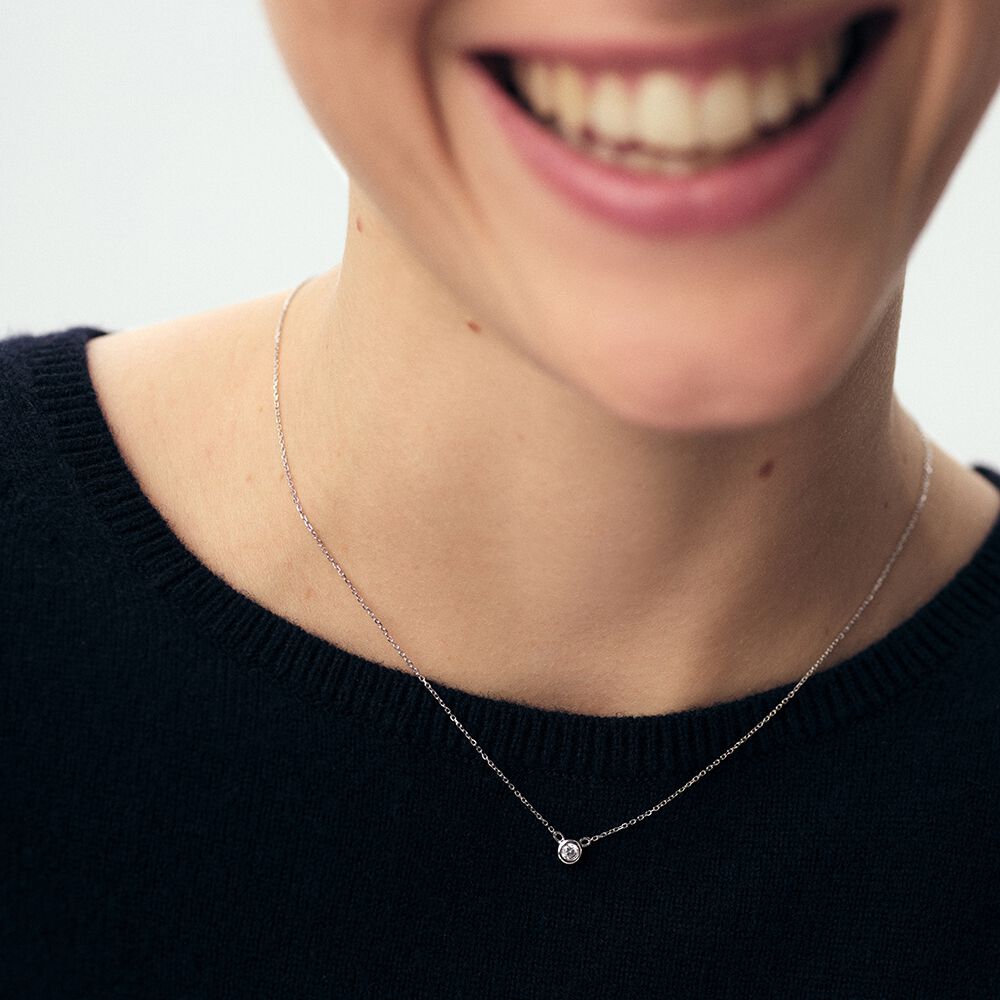 Collier ras du cou BRILLANT - Cristal / Argent&eacute; - Colliers fantaisie  | Agatha