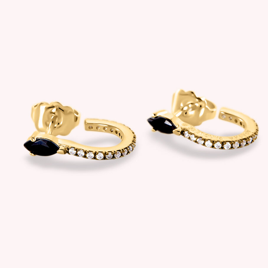 Créoles SNAKY - Cristal / Gun - Boucles d'oreilles  | Agatha