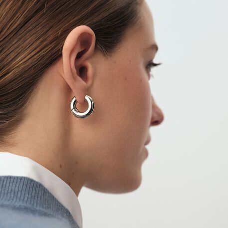 Créoles LEO - Argenté - Boucles d'oreilles  | Agatha