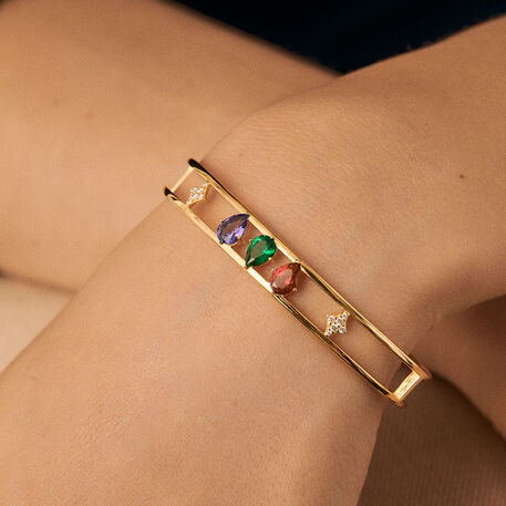 Manchette ASTRE - Multicolore / Doré - Bracelets  | Agatha