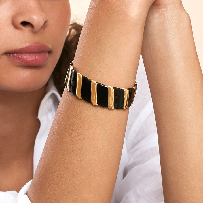 Manchette SESHA - Noir / Doré - Bracelets  | Agatha