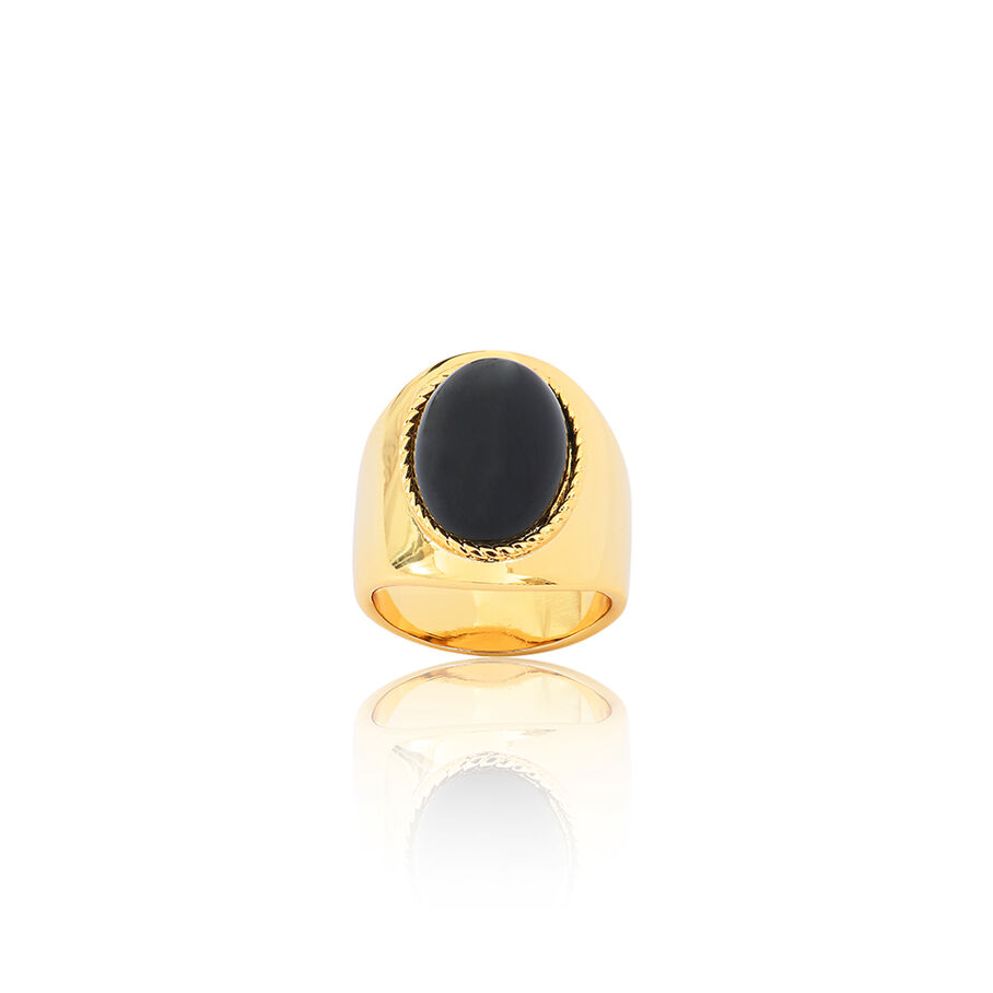 Bague large ALOHA - Onyx - Bagues  | Agatha