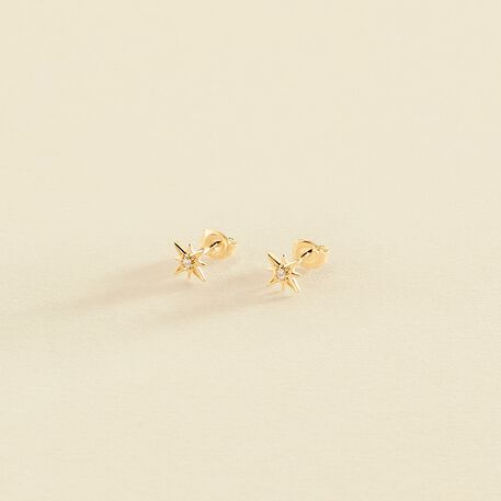 Boucles d'oreilles puces OURSE - Cristal / Doré - Boucles d'oreilles puces  | Agatha