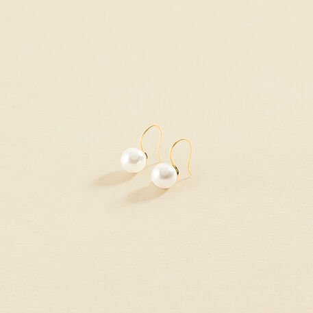 Boucles d'oreilles pendantes EAR8PEARLY - Perle / Doré - Boucles d'oreilles  | Agatha
