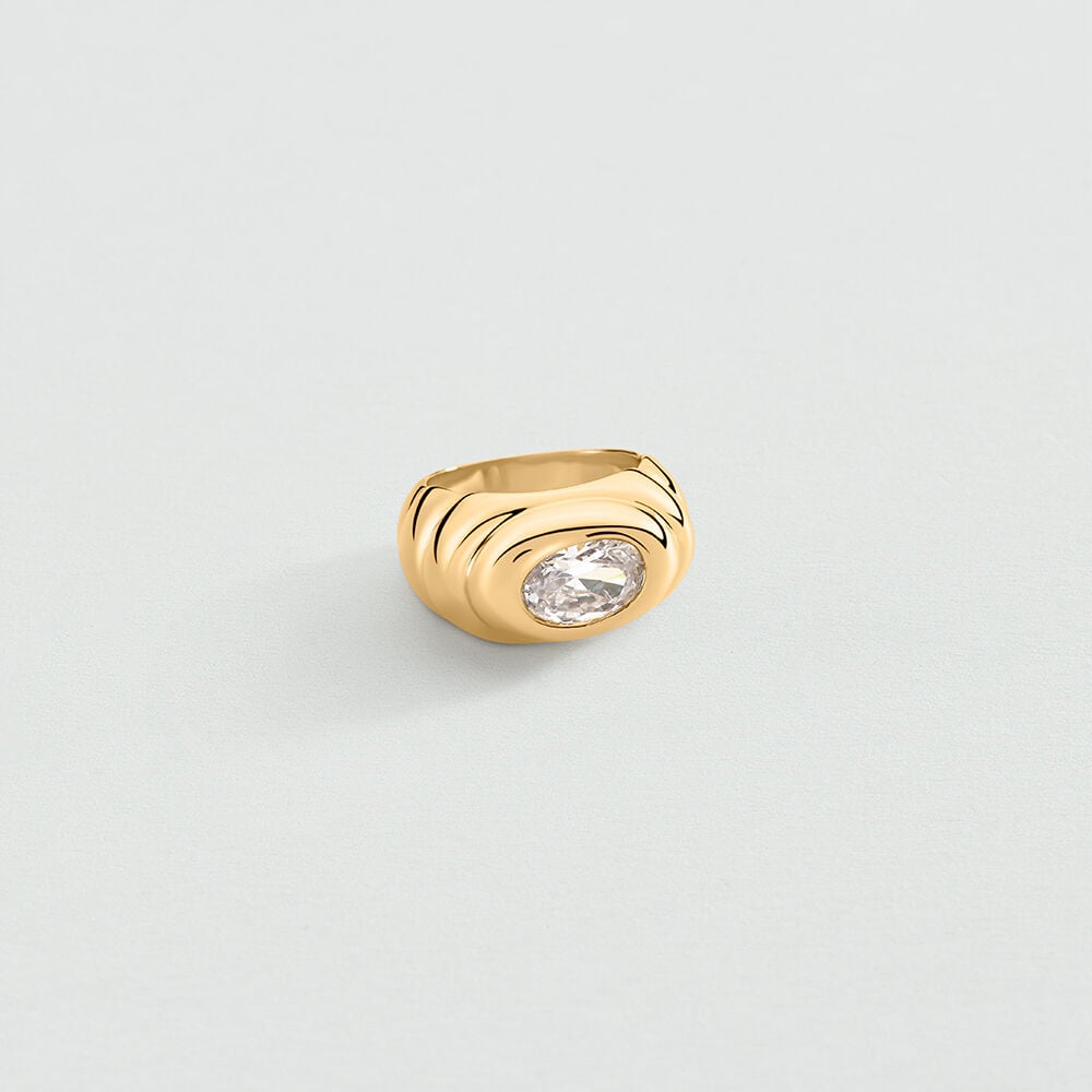 Bague large VICTOIRE - Cristal / Doré - Bagues larges  | Agatha