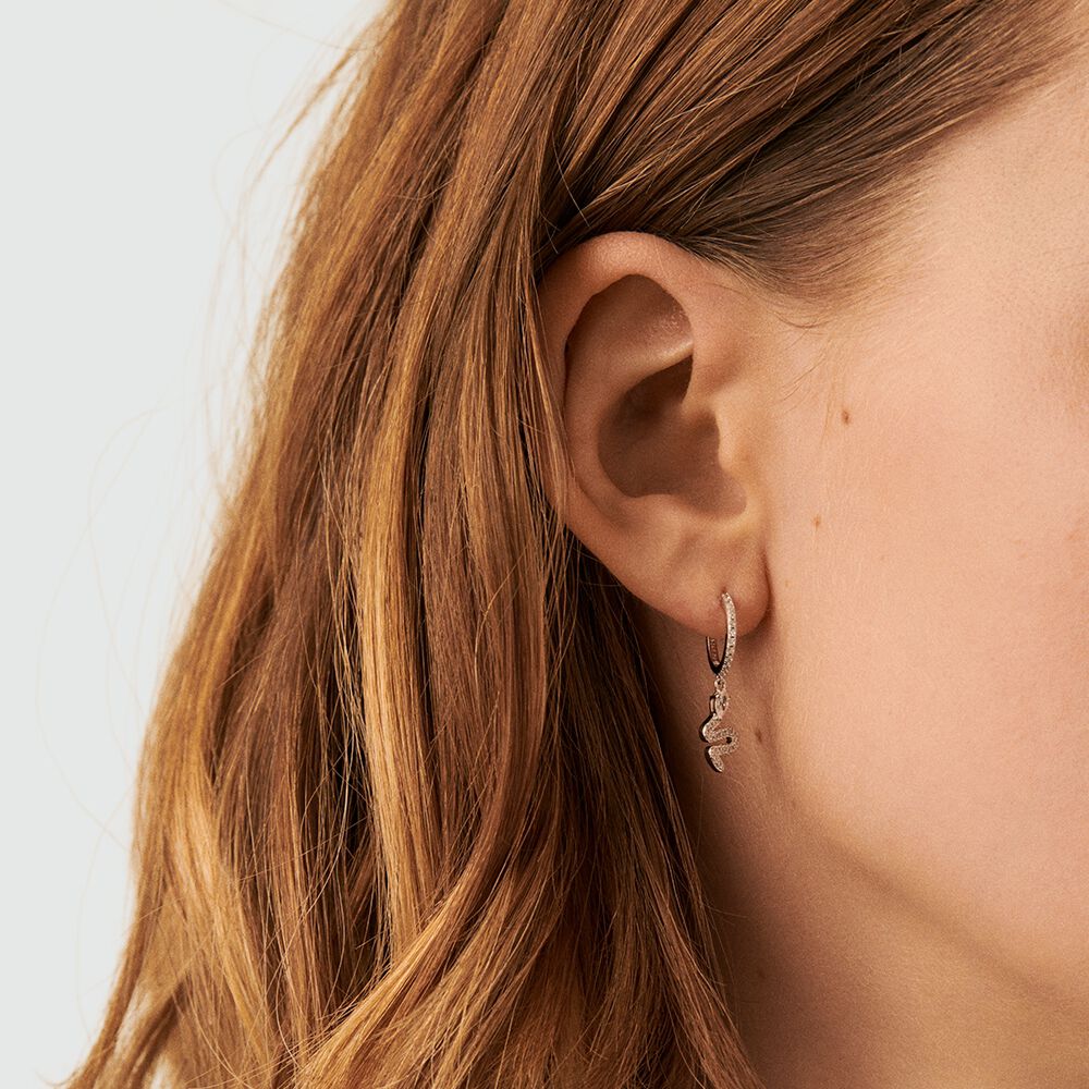 Piercing cr&eacute;ole SNAKY - Cristal / Argent&eacute; - Argent v&eacute;ritable  | Agatha