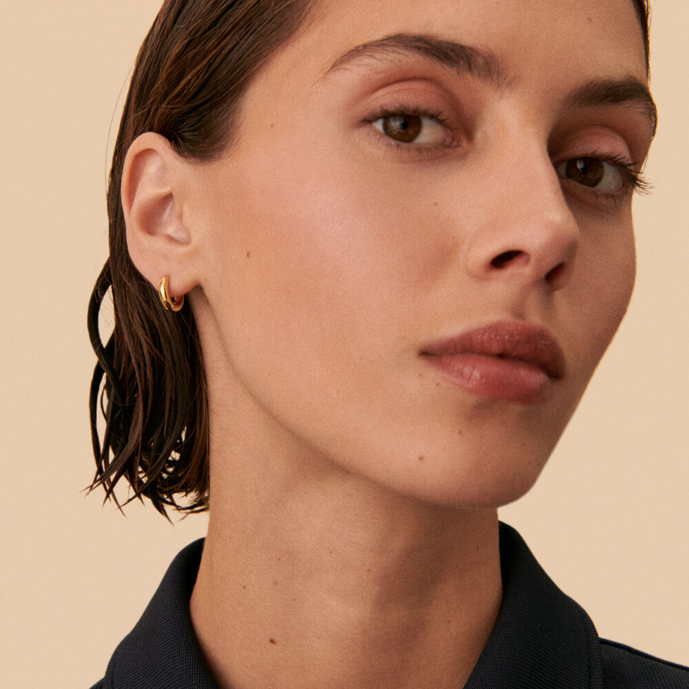 Piercing créole DODUE - Doré - Bijoux sans pierre  | Agatha
