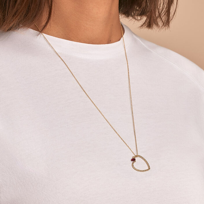 Collier mi-long BEGUIN - Rouge / Doré - Colliers  | Agatha