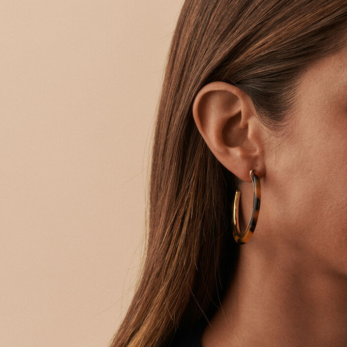 Créoles BOUCLE - Ecaille / Doré - Boucles d'oreilles  | Agatha