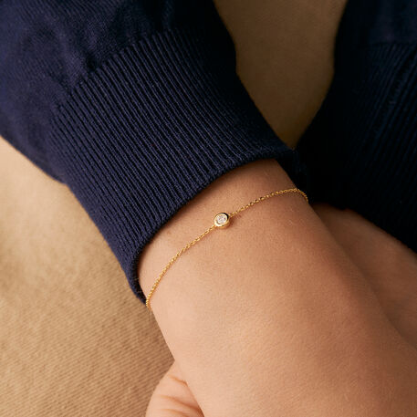 Bracelet souple BRILLANT - Cristal / Doré - Bracelets  | Agatha