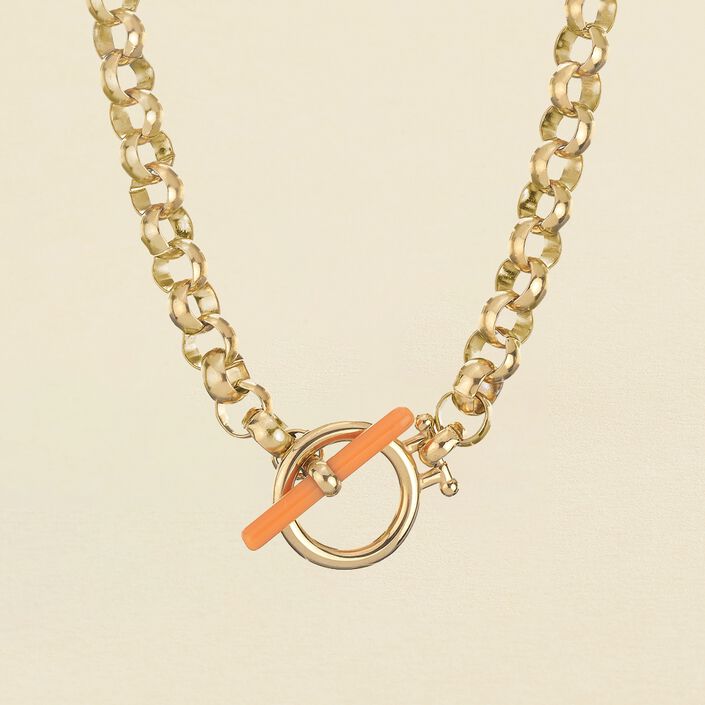 Collier ras du cou LENNON - Orange / Doré - Colliers  | Agatha