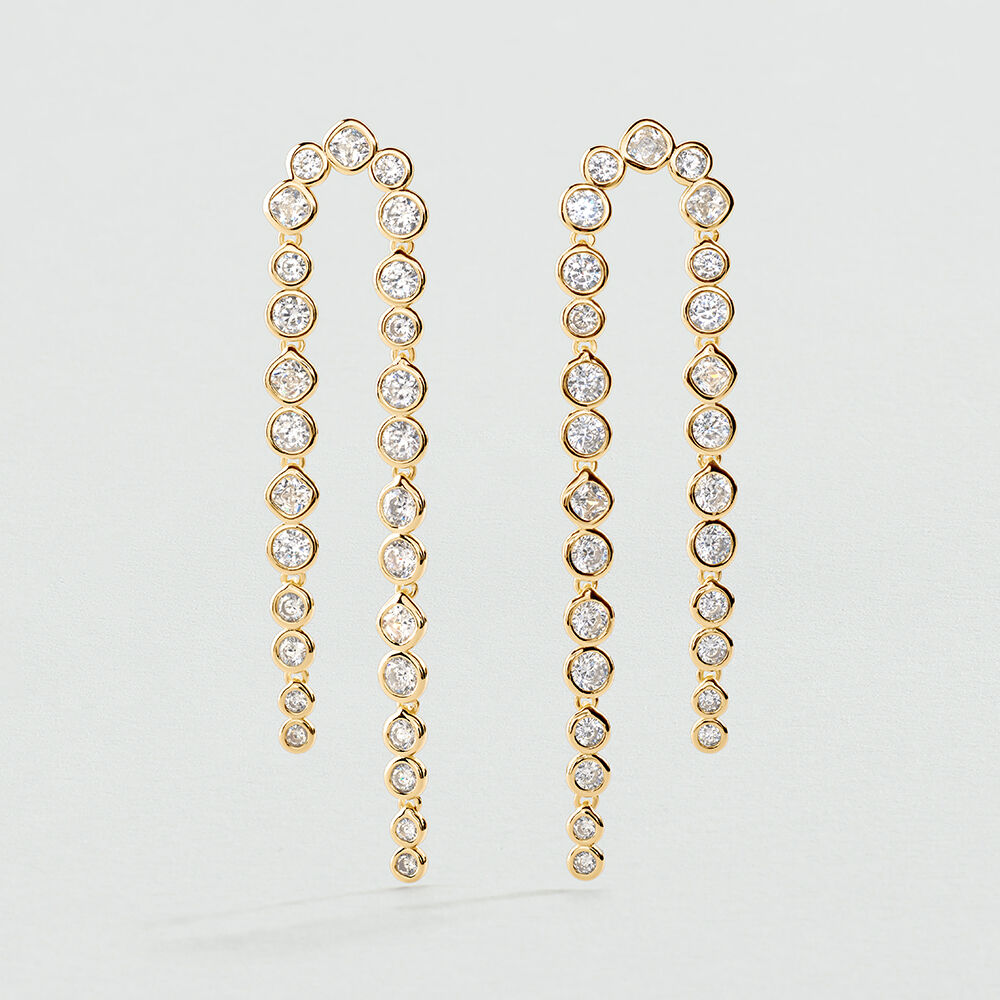 Boucles d'oreilles pendantes SAINT GERMAIN - Cristal / Dor&eacute; - Boucles d'oreilles pendantes  | Agatha