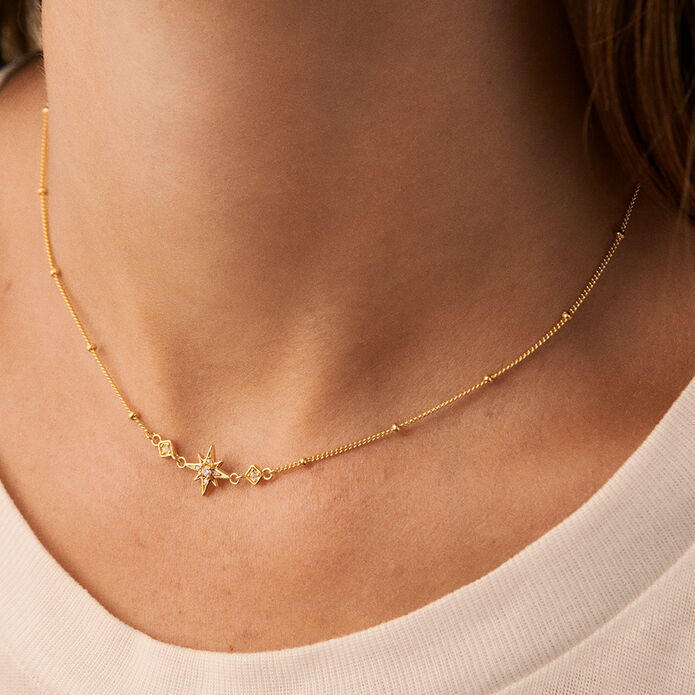 Collier ras du cou OURSE - Cristal / Doré - Colliers  | Agatha
