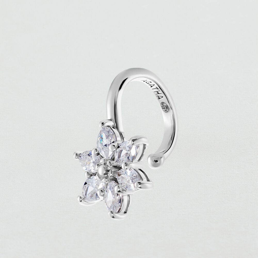 Piercing ear cuff FLORIBEL - Cristal / Argenté - Outlet  | Agatha