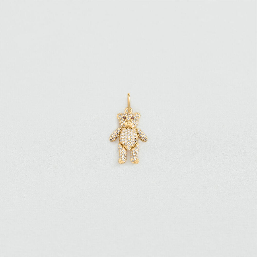 Pendentif OURS - Cristal / Dor&eacute;