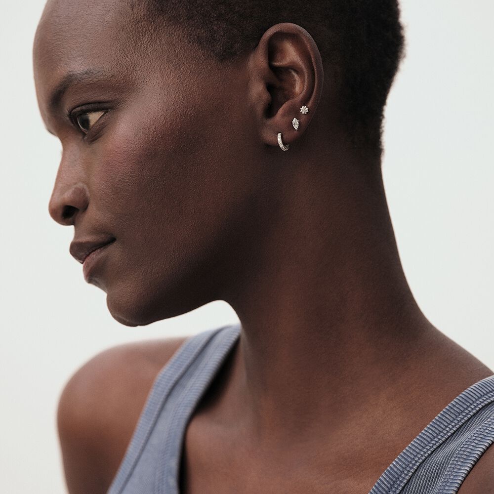 Piercing puce PARADIS - Cristal / Argent&eacute; - F&ecirc;te des m&egrave;res  | Agatha