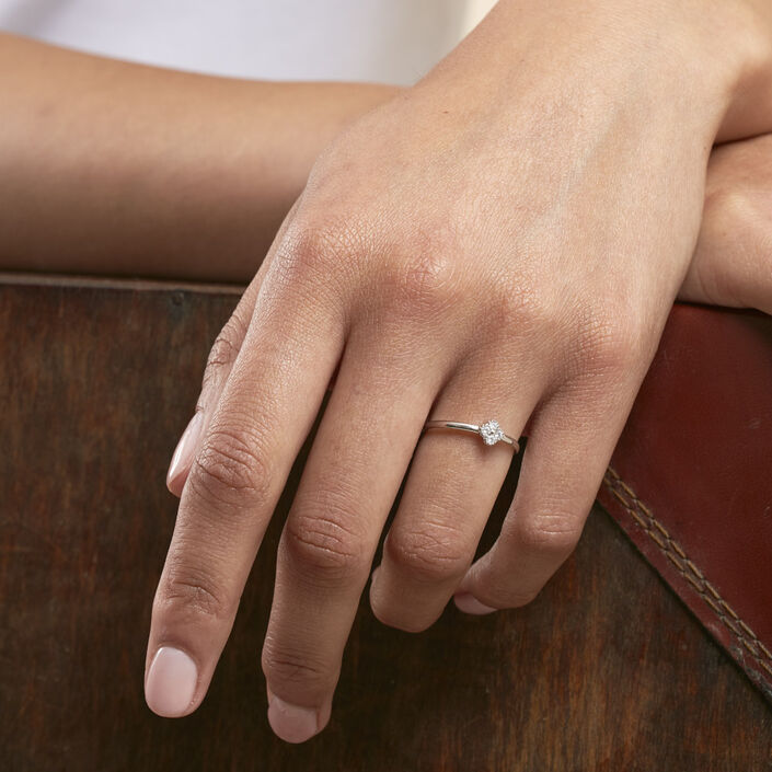 Bague fine BELOVED - Cristal / Argenté - Bagues  | Agatha
