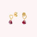 Boucles d'oreilles puces BEGUIN - Rouge / Doré - Boucles d'oreilles puces  | Agatha