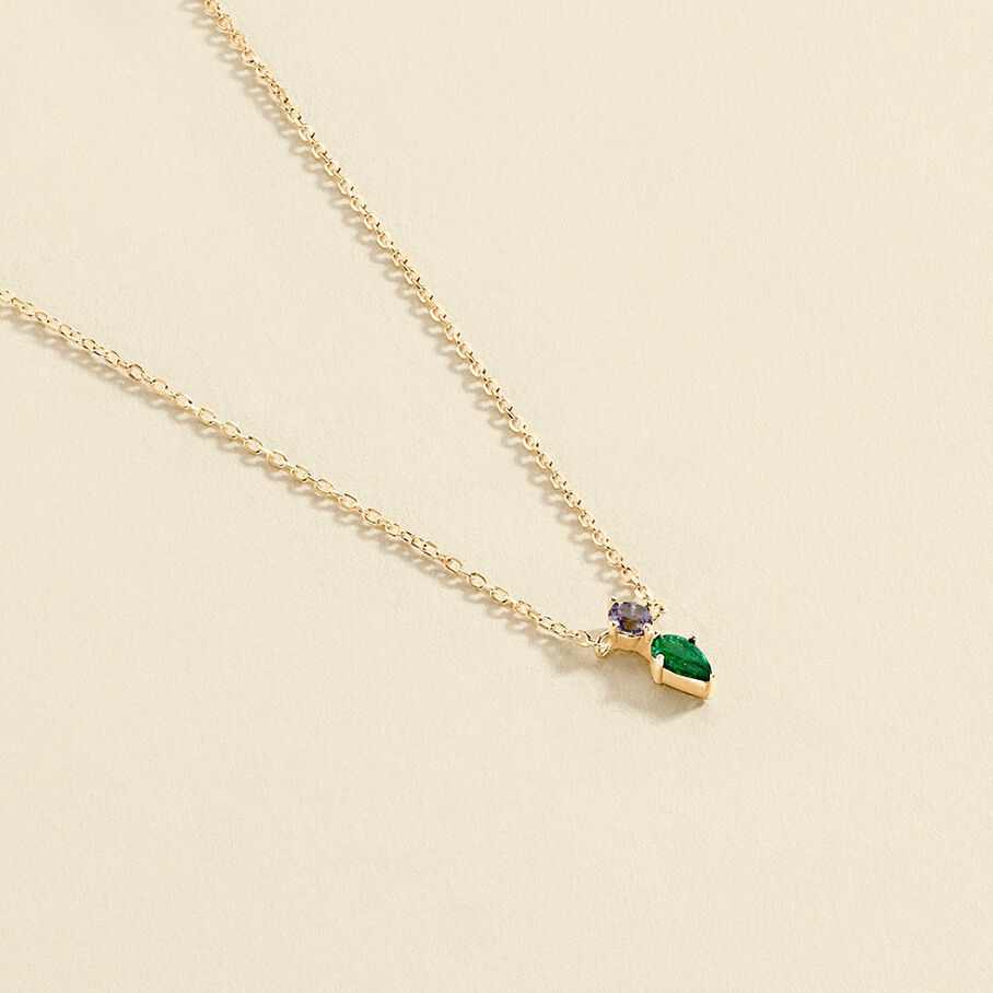 Collier ras du cou ASTRE - Vert / Doré - Colliers  | Agatha