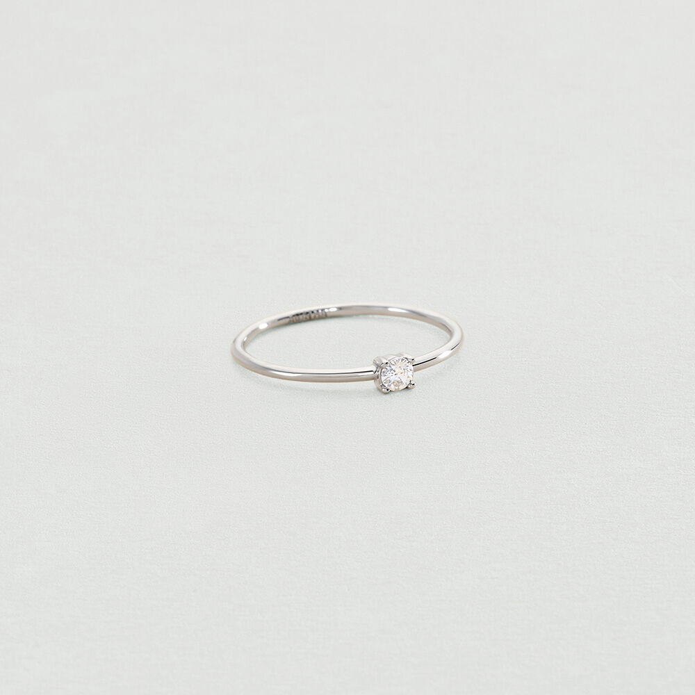 Bague fine DIAMANTE - Cristal / Argent&eacute; - Bagues fines  | Agatha