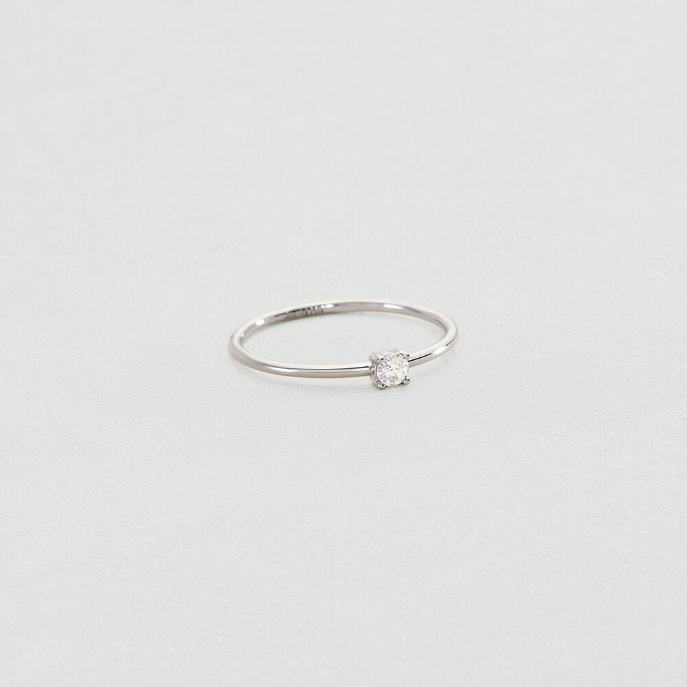 Bague fine DIAMANTE - Cristal / Argenté - Outlet  | Agatha