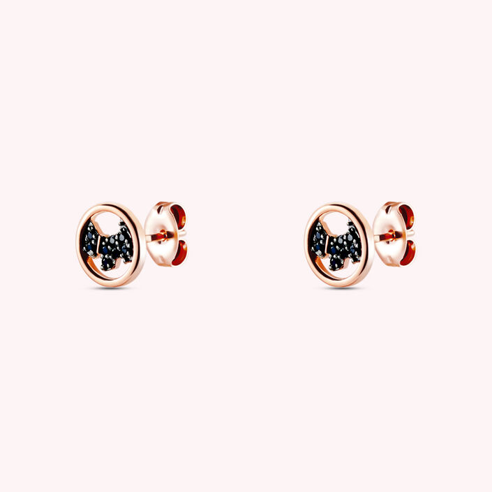 Boucles d'oreilles puces PIBLACK - Noir / Rose - Boucles d'oreilles puces  | Agatha