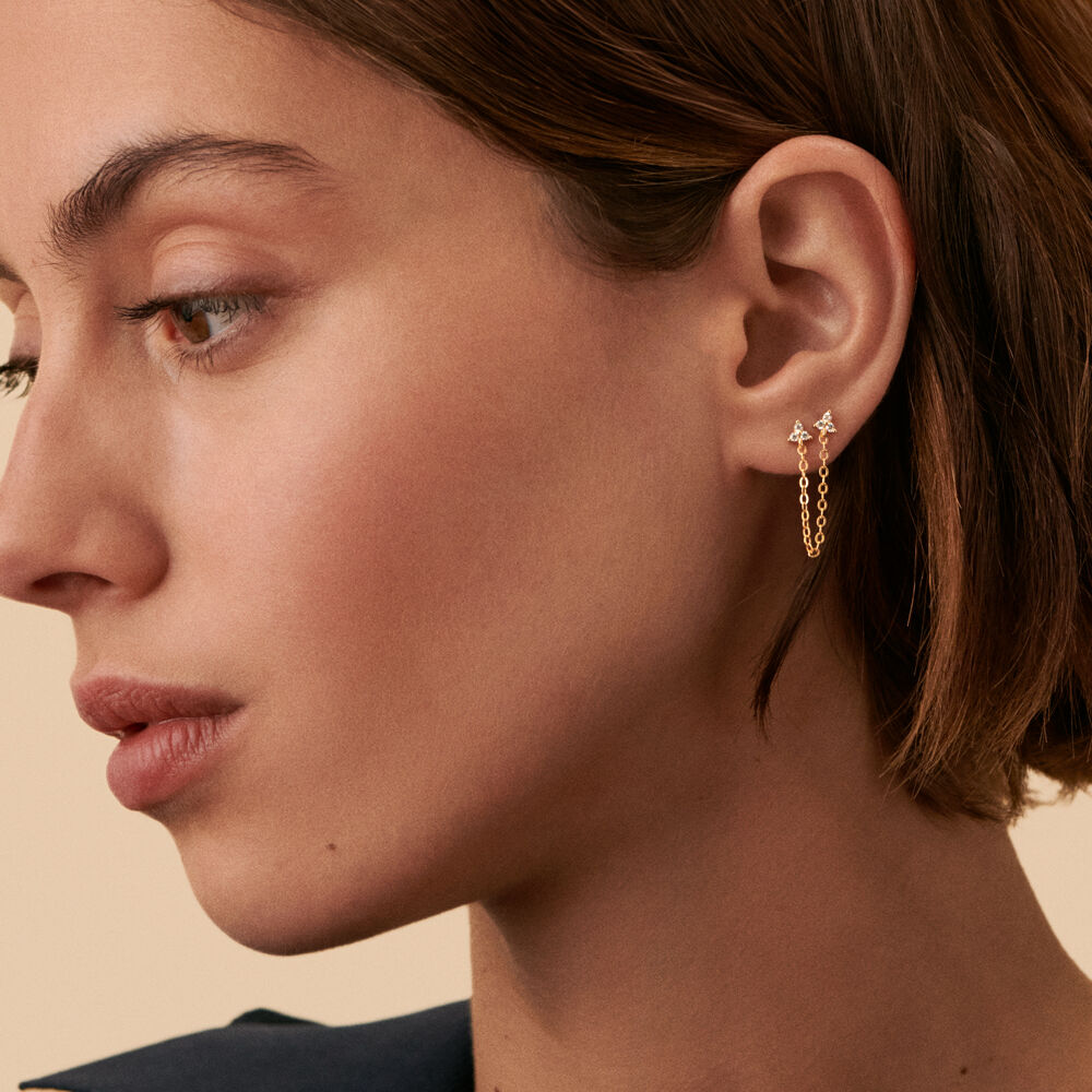 Piercing puce BONISIMO - Cristal / Doré - Piercings  | Agatha