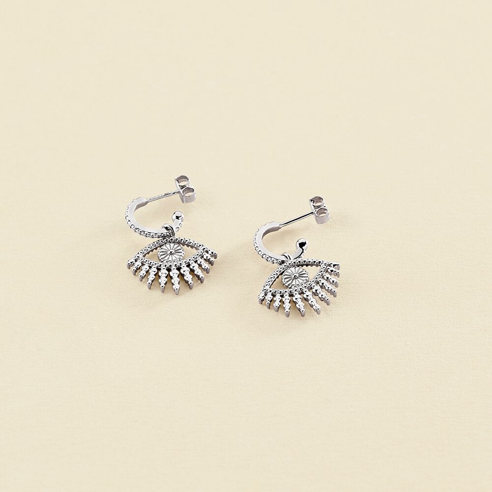 Créoles LUCKY EYE - Turquoise / Argenté - Boucles d'oreilles  | Agatha