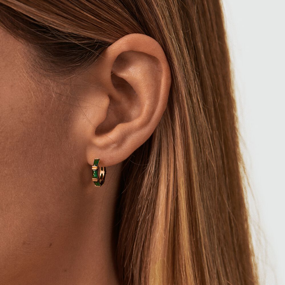 Cr&eacute;oles LUCILLE - Vert / Dor&eacute; - Boucles d'oreilles fantaisies  | Agatha