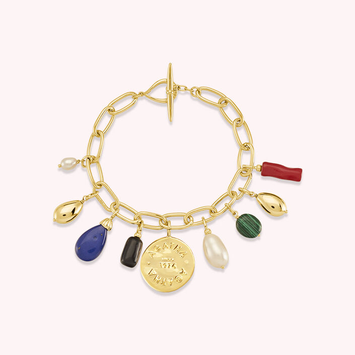 Bracelet souple DEESSE - Multicolore / Doré - Bracelets  | Agatha