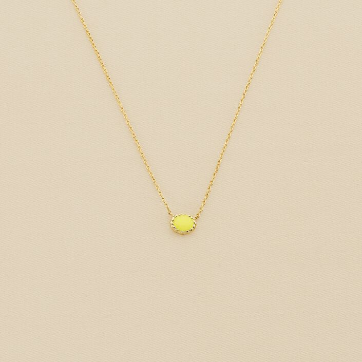 Collier ras du cou ATMA - Amazonite/ jaune - Colliers  | Agatha