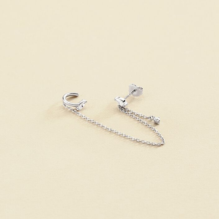Piercing ear cuff AMAS - Cristal / Argenté - Piercings  | Agatha